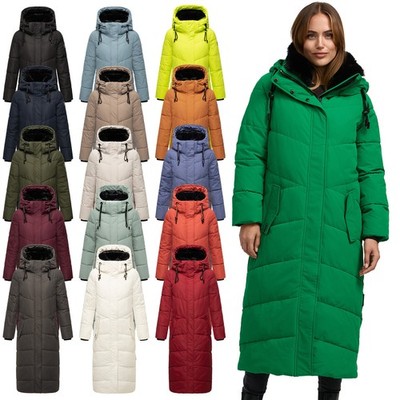 Navahoo Damen Winterjacke Steppjacke Winter Jacke lang warm Mantel Parker B976