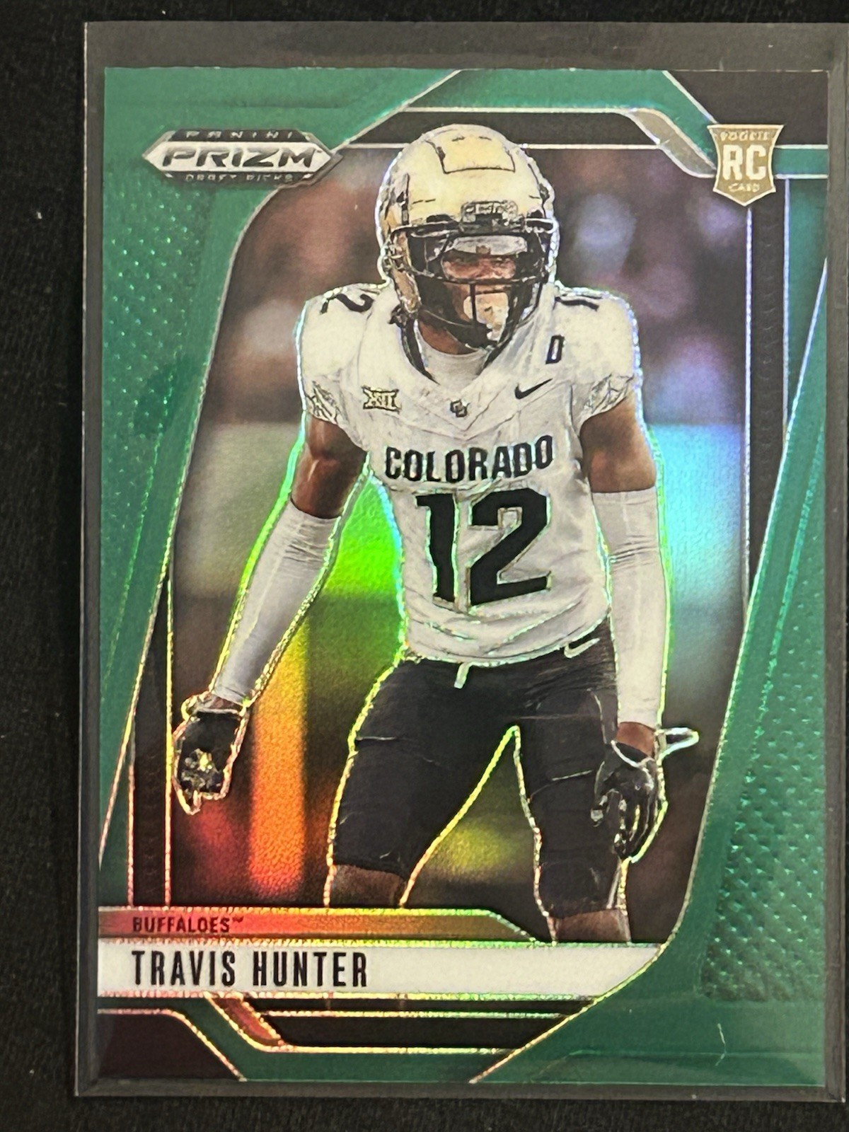2025 Panini Prizm Draft Picks Travis Hunter Green Prizm RC #20 Colorado