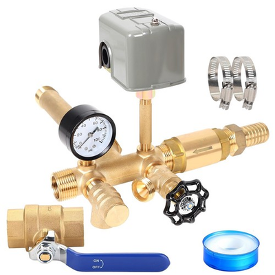 #ad 1quot;x 11quot;Well Pressure Tank Tee Kit with 40 60psi Pressure SwitchBrass Pressure T $165.40