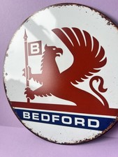 Vintage Bedford Commercials Aluminium Sign Lacquered For Original Effect Garage