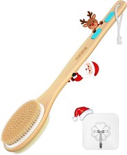 Luxury Shower Brush with Dual-Sided Soft Stiff Bristles - 17 Inch Long Handle