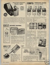 1966 PAPER AD Lighter Scripto Golfer Dice Float Fish Fly Bowler Electric GE