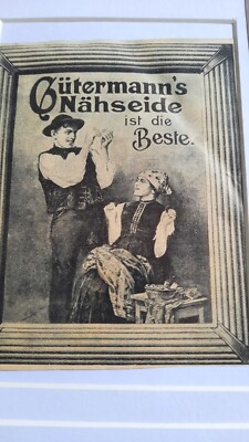 Original Werbung 1907 Gütermanns Nähseide gerahmt aus Erbschaft witzig 