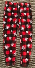 JUSTICE SWEATPANTS LOUNGE PAJAMA RED BLACK SNOWFLAKES SIZE 18 PLUS