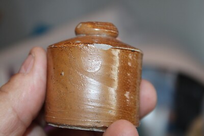 Antique, 2'', Stone Glazed, Penny Ink,  Ink Bottle, Item A-5308