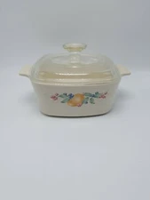Corning Corelle "Abundance" 1 1/2 Quart Covered Casserole A-1 1/2-B / Clear Lid 