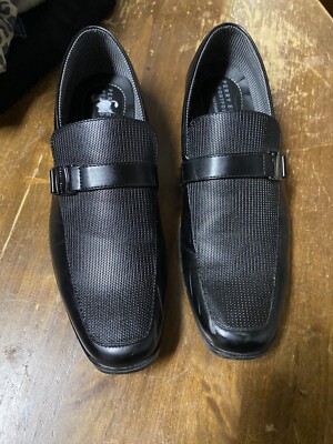 Perry Ellis Portfolio Ultra Foam Black Dress Shoes Loafers Slip On Men's  Size 10