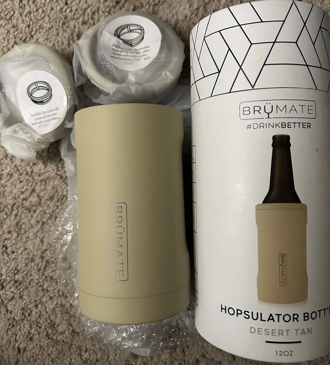 Brumate Hopsulator Bott'l Insulated Bottle Cooler for Standard 12oz Glass  Tan