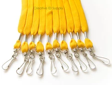 100 ATHLETIC GOLD COLOR ID NAME BADGE STRAP HOLDER NECK LANYARDS SWIVEL J HOOK
