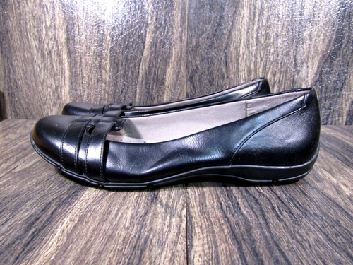 Life Stride Soft System Women Shoes Black Faux Leather Dezi Ballet Flats Size 9W - Picture 14 of 15
