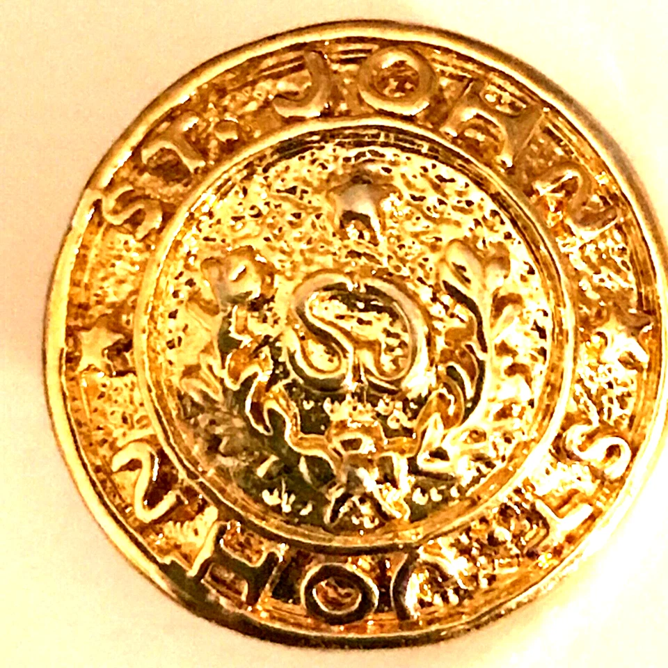 St John New York Gold Hauté Couture N.Y.C Designer Gold Vintage Button 20mm RARE - Image 4 of 4