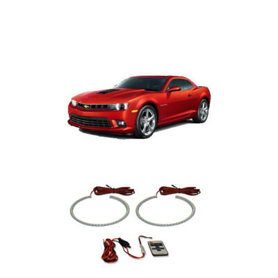 Bright White RF LED Headlight Halo Ring Kit for Chevrolet Camaro 14-16