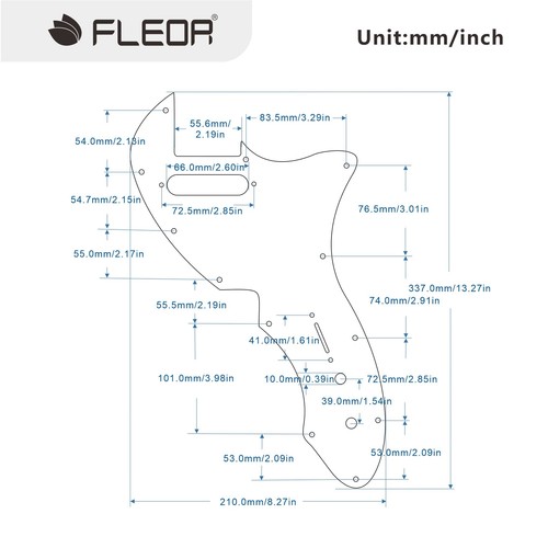 NUEVO GOLPEADOR DE GUITARRA ELÉCTRICA FD TL placa antiarañazos para '69 RI TL Thinline - Imagen 2 de 27