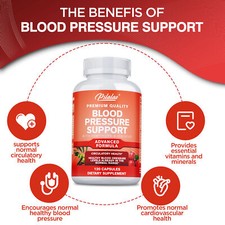 Blood Pressure Support - Hawthorn, Hibiscus - Promote Blood Flow, Heart Health