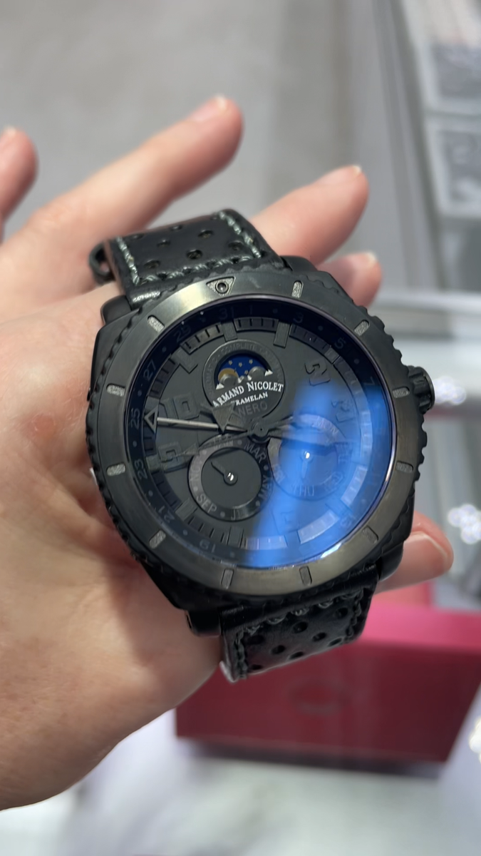 Armand Nicolet S05 Annual Calendar Nero 44mm Titanium Black Dial