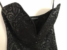 Foreign Exchange Strapless Deep V Dress Size Small Black And Silver