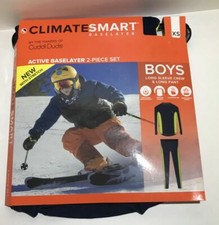 BOY'S CLIMATESMART ACTIVE BASELAYER COMFORTECH POLY 2-PC SET NAVY Free Shipping