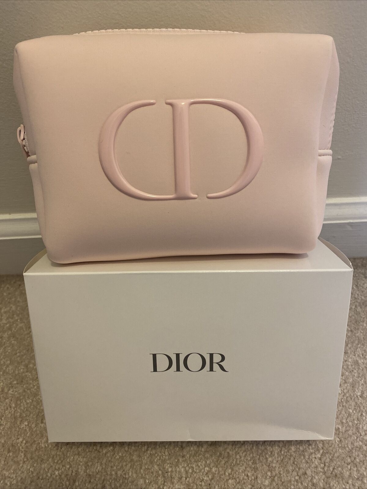 ⚠️No Box ⚠️Dior Trousse Pouch Cosmetic Makeup Empty Bag Light Pink New  💯Authen