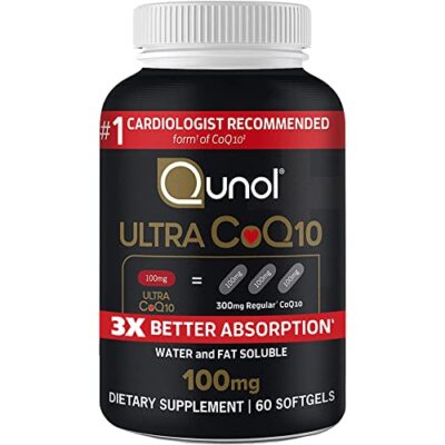 Qunol Ultra CoQ10 100mg Softgels 60 Count Superior Absorption Cardiologist Re...