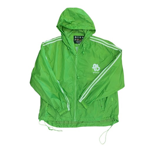 DISS Windbreaker 90er Vintage Jacke Kapuze leicht PB Sport neongrün XL Reißverschluss - Bild 14 von 16