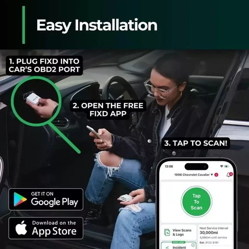 FIXD OBD-II ACTIVE CAR HEALTH MONITOR ENGINE CODE READER DIAGNOSTIC SCANNER TOOL - Picture 3 of 6