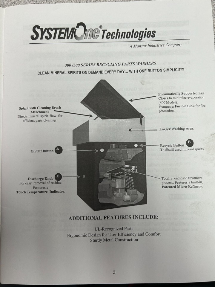 System One Parts Washer , Recycling, Self Cleaning Parts Washer eBay
