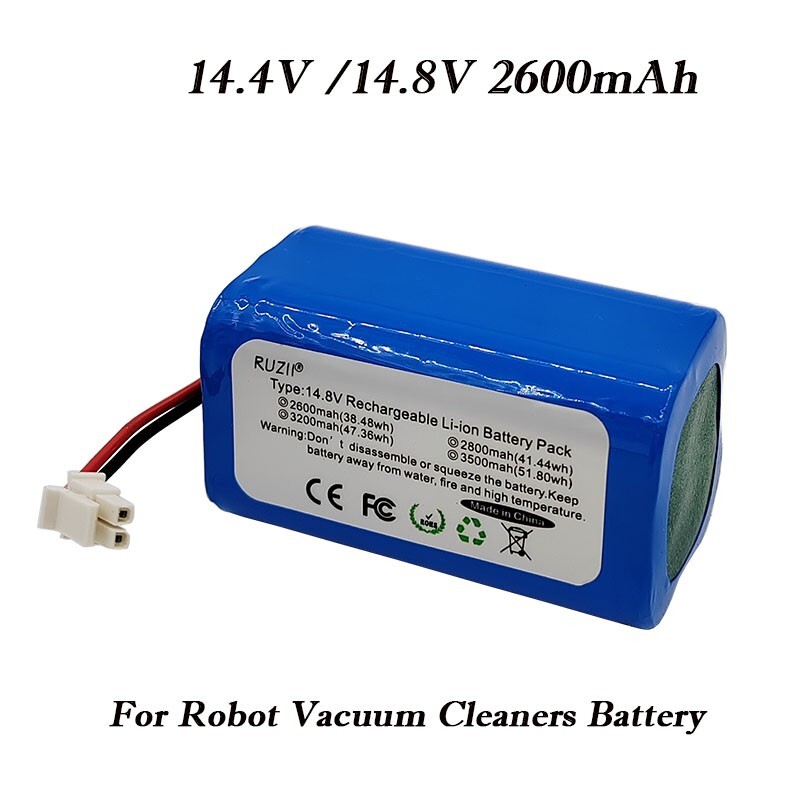 Rechargeable Battery 14.4V 14.8V 2600mAh For Robot Vacuum Cleaners
