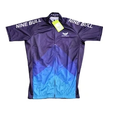 Nine Bull Cycling Jersey Blue Colorblock Adult Size Small Front Zip Bike