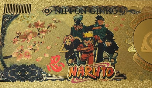 Billete de Oro Kakashi Hatake Naruto Marcador Coleccionable Anime Tarjeta de Arte Weeb - Imagen 3 de 3