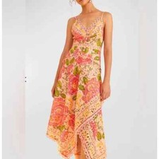 Farm Rio Blooming Floral-Print Cotton Midi Dress Multicolor Size S NWT