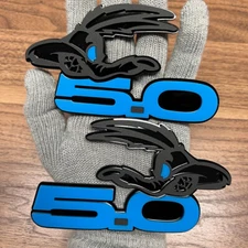 Coyote  Badges Emblem Light Blue Eye for 5.0 Fender  Angry  Agressive