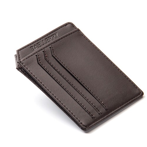 Man's Leather Card Case Mini Thin Card Wallet Credit Card Holder Pocket Purse US - Picture 9 of 9