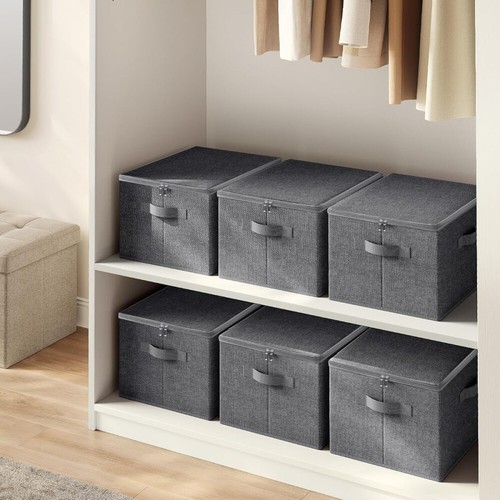 NEU Stoffbox Boxen Aufbewahrungsbox mit Deckel Truhe faltbar 40x30x21cm Faltbox - Bild 7 von 17