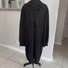 ELIE TAHARI Black Ribbon Tie-Up Dress Size L Women's Long Sleeve Smock Tunic EUC