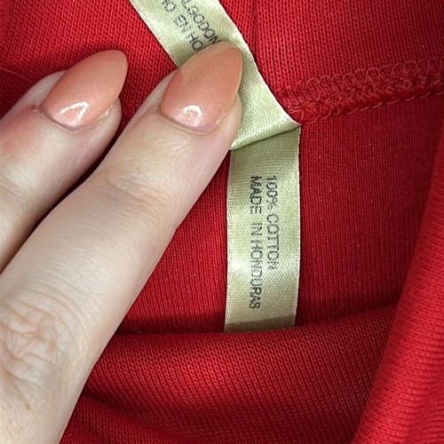 White Stag Vintage Women's Red Solid 100% Cotton Long Sleeve Turtleneck Sz Large - Picture 6 of 8