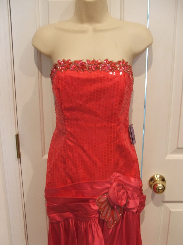 NUEVO CON ETIQUETAS $178 GATSBY Lentejuelas Salón Escenario Baile de graduación Halloween Vestido Formal Talla JR Med 11/12 Foto 3 de 4