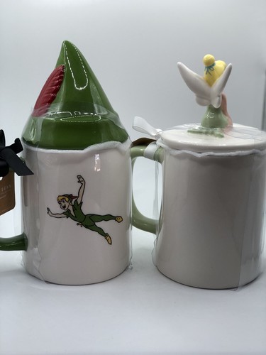 Tazas de cerámica con tapas Rae Dunn Disney Peter Pan Tinker Bell Capitán Gancho NUEVO - Imagen 5 de 11