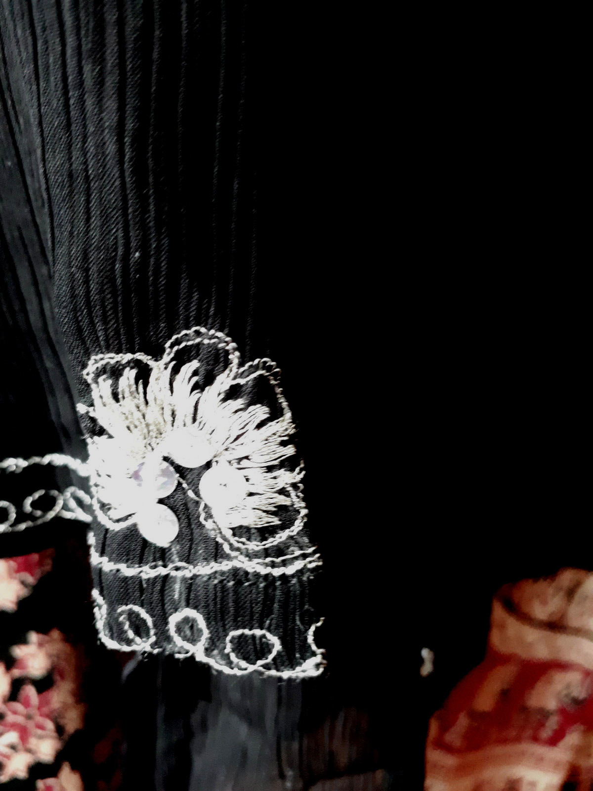 Black cover up, sheer embroidered ethnic hippie boho gypsy festival tunic M/L image 4