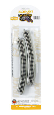 Bachmann 44853 EZ-Track 14'' Radius Curved Track (6) w/Nickel Silver Rails N Scle