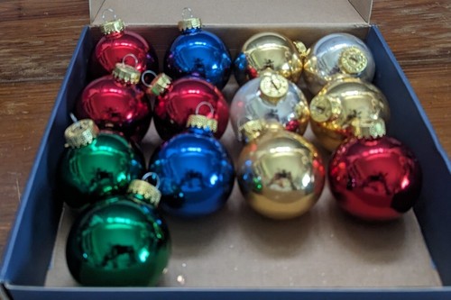 Ornamenti in vetro LB vintage / tinta unita / lotto di 10 - Foto 1 di 4