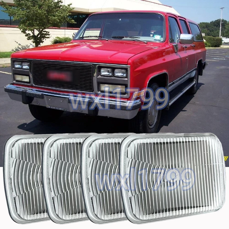 For Lincoln Town Car 1981-1989 4PCS 4X6" LED Headlights High/Low Beam 6000k DOT - Image 2 of 4