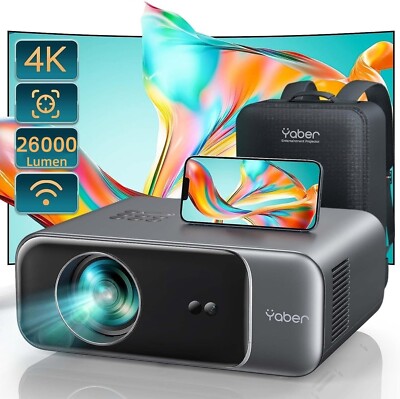 Unterstützter 4K Projektor 22000 Lumen mit Tasche Rucksack Auto Focus Wifi Android TV