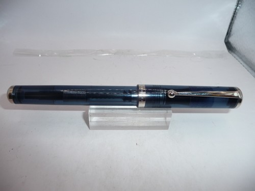 Sheaffer Vintage Levenger II Blue Fountain Pen-palladium trim-l4k fine - Picture 2 of 5
