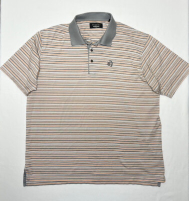 Straight Down Polo Men s Large Golf Shirt Aerocool Mercerized Cotton Striped