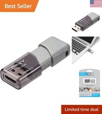 Turbo Attach 3 USB 3.2 512GB Flash Drive - Compact  Cap-less Design, Silver