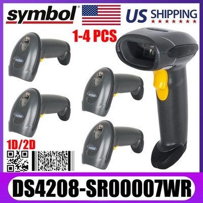 1-4PCS Symbol DS4208-SR00007WR 2D Laser Imager Barcode Scanner Reader USB Kit US