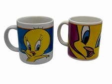 2 Vintage Looney Tunes Tweety Bird Coffee Cups Mugs Gibson 2000