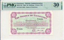 States of Guernsey Guernsey 10 Shillings 1966  PMG  30