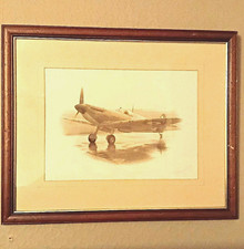 RAF Spitfire Framed Photograph Print Signed J. Hardwidge Limited 61/250