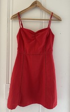 Lush Red Tie Back Mini Dress Small Sweetheart Spaghetti Strap Open Back